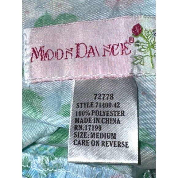 Floral Blue Sleeveless Womens Apron-Style Top With Pockets By MoonDance - Picture 4 of 9